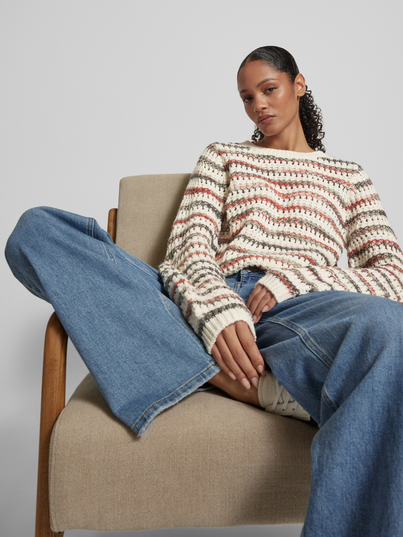 QS Gebreide pullover met ribboorden
