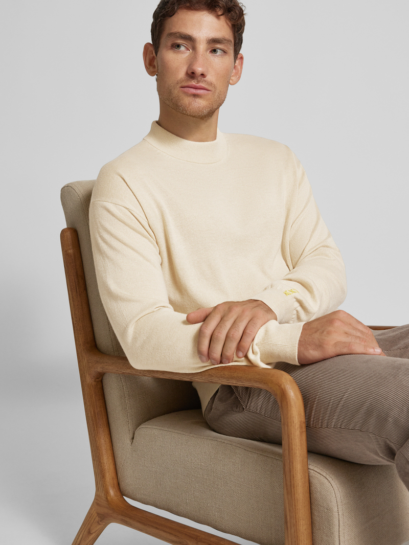 Scotch & Soda Gebreide pullover met opstaande kraag