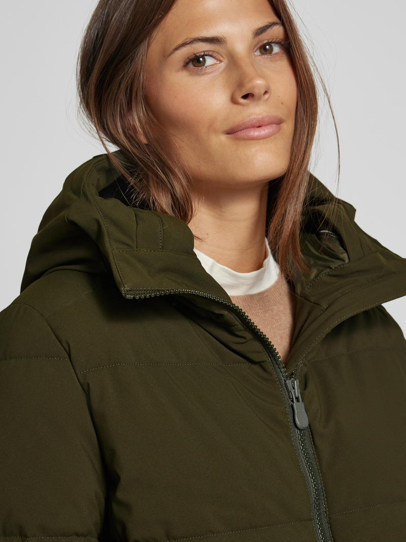 SAVE THE DUCK Gewatteerde lange jas met capuchon model 'MISSY'
