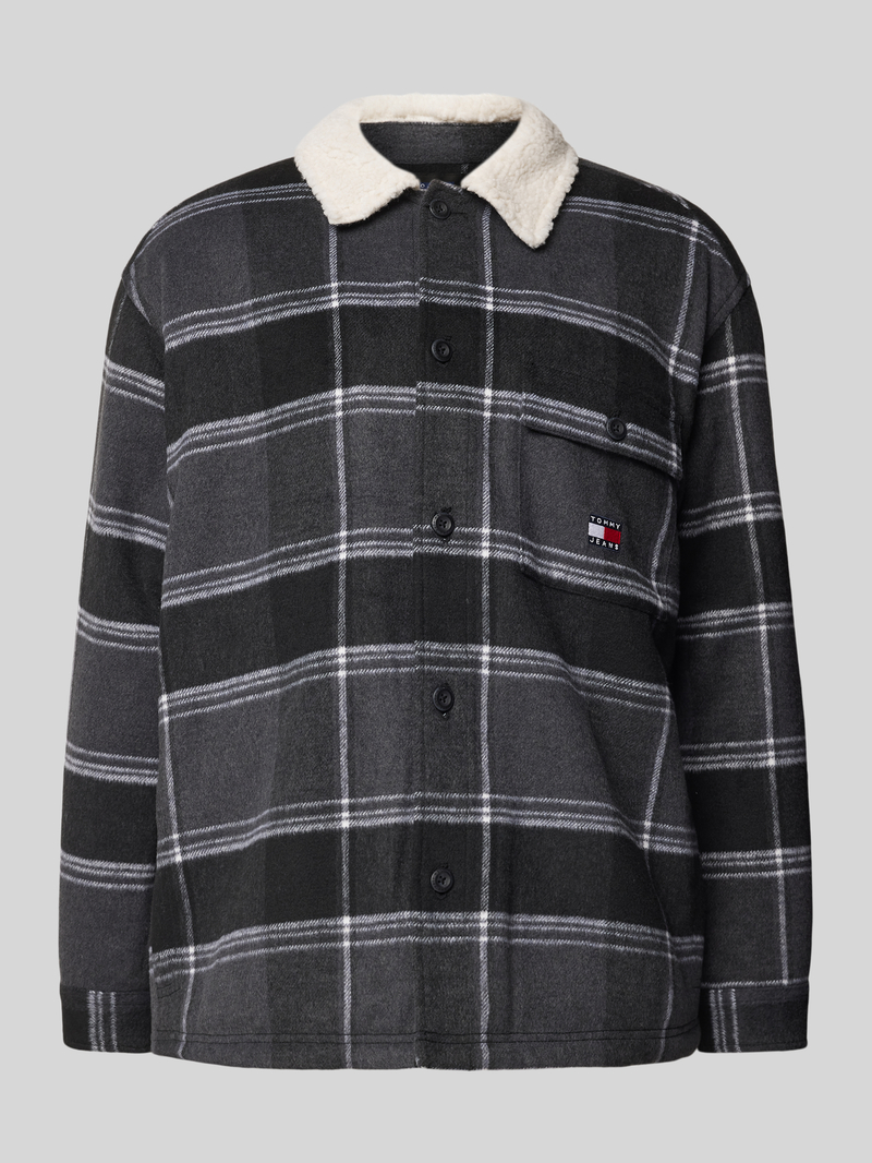 Tommy Jeans Regular fit overhemdjack met knoopsluiting model 'CHECK SHERPA'