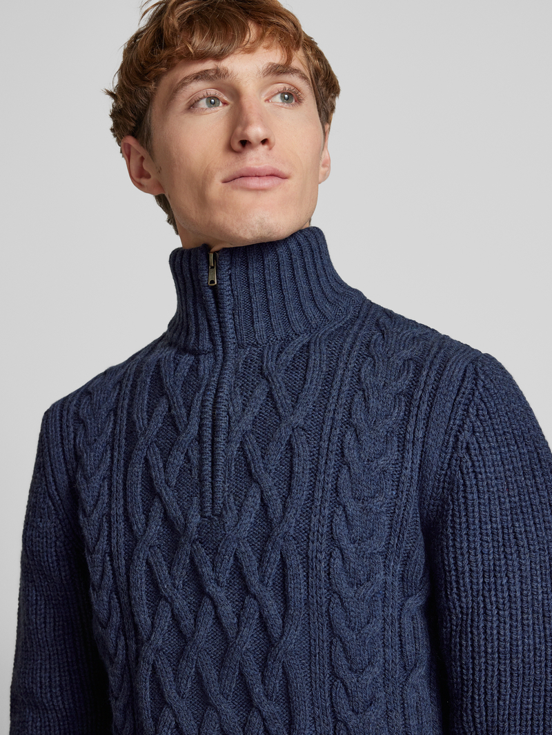 Superdry Gebreide pullover met kabelpatroon model 'Jacob'