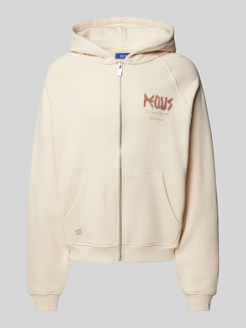 PEQUS Sweatjack met labelprint model 'Ancient Love Story'