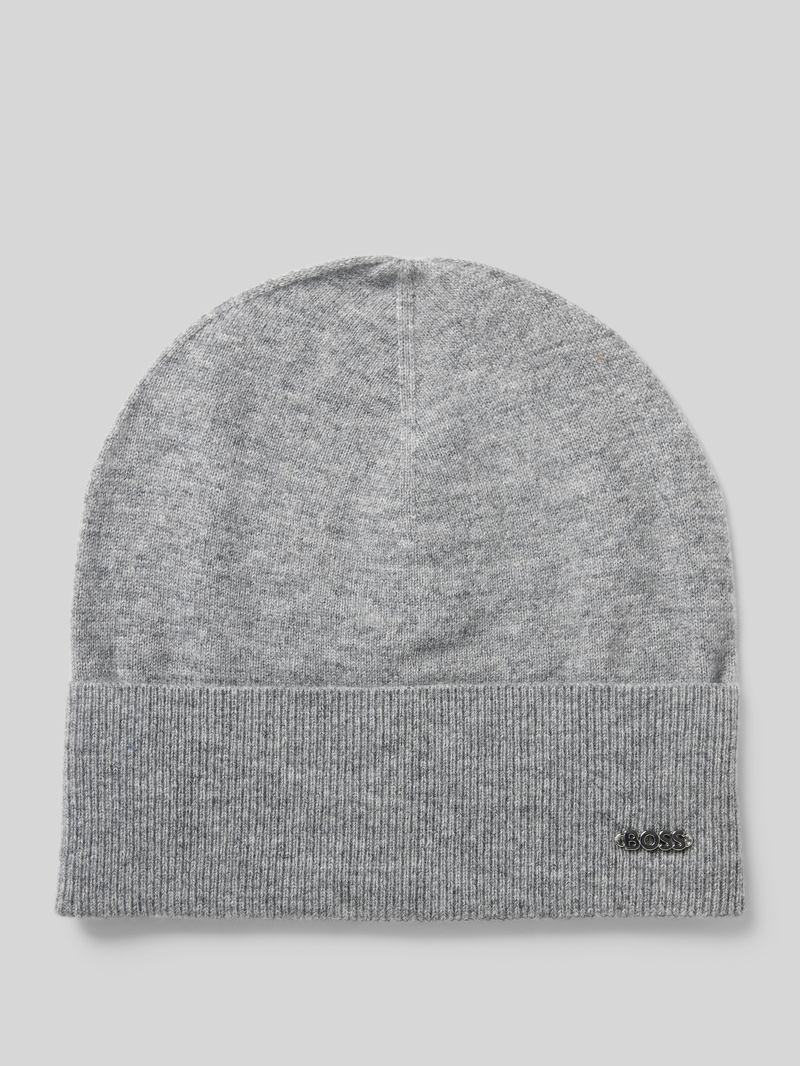 Boss Beanie met labelapplicatie, model 'Lari'