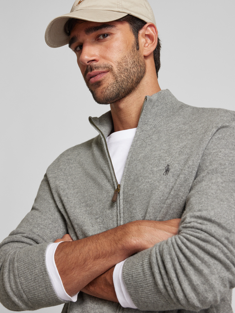 Polo Ralph Lauren Gebreid jack met opstaande kraag en ritssluiting