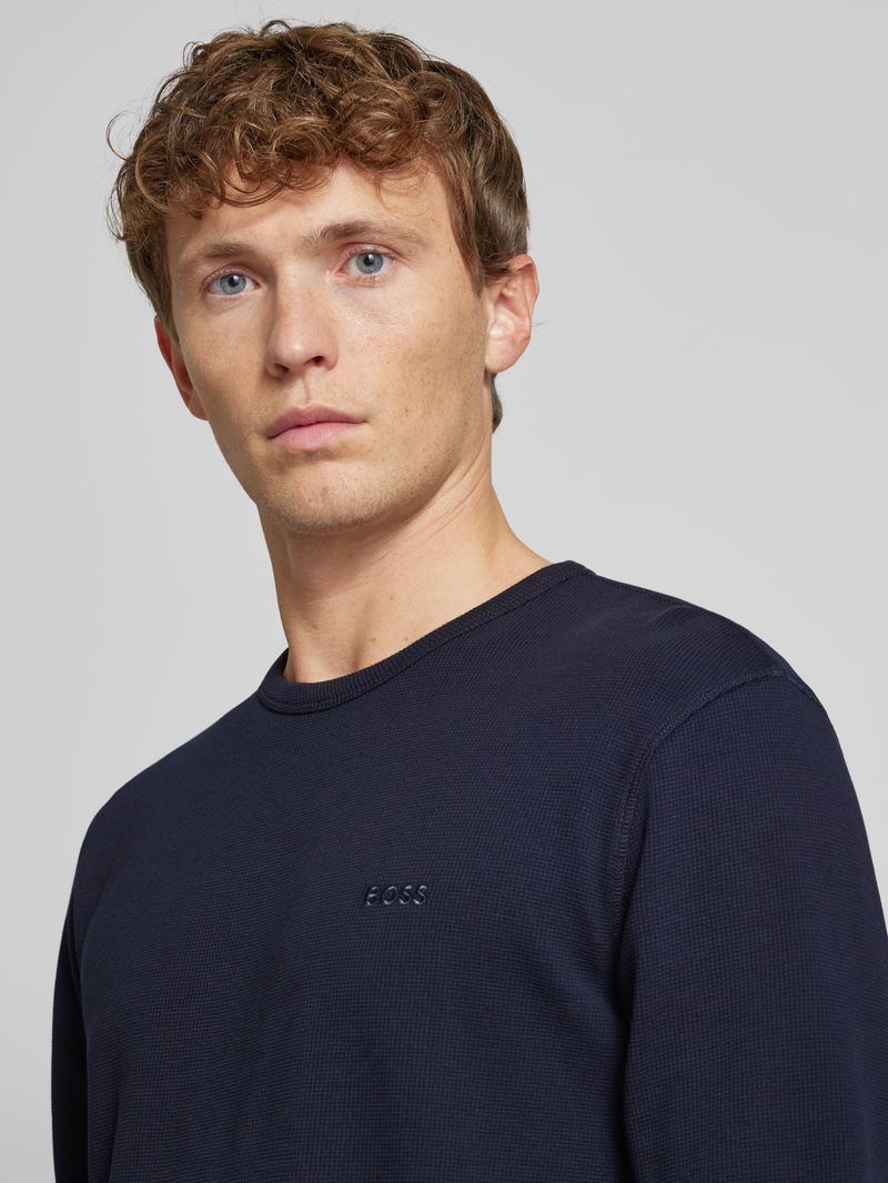 Boss Orange Shirt met lange mouwen en labelstitching model 'Tempesto'