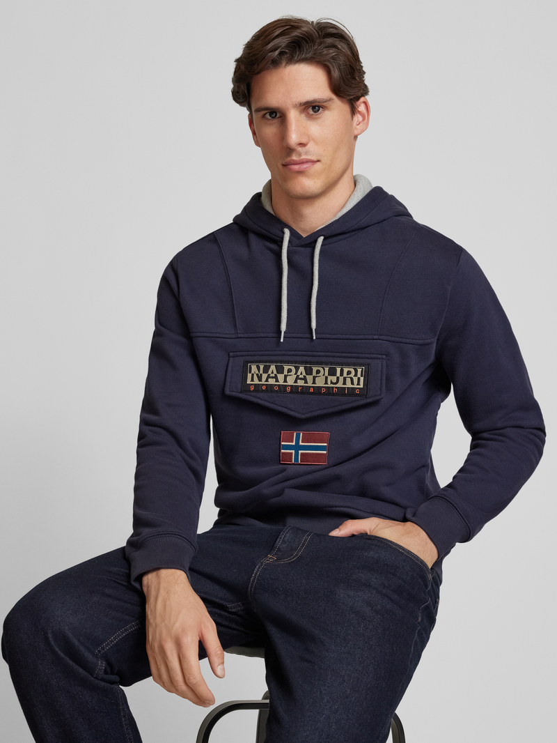 Napapijri Hoodie met labelpatch model 'BURGEE'
