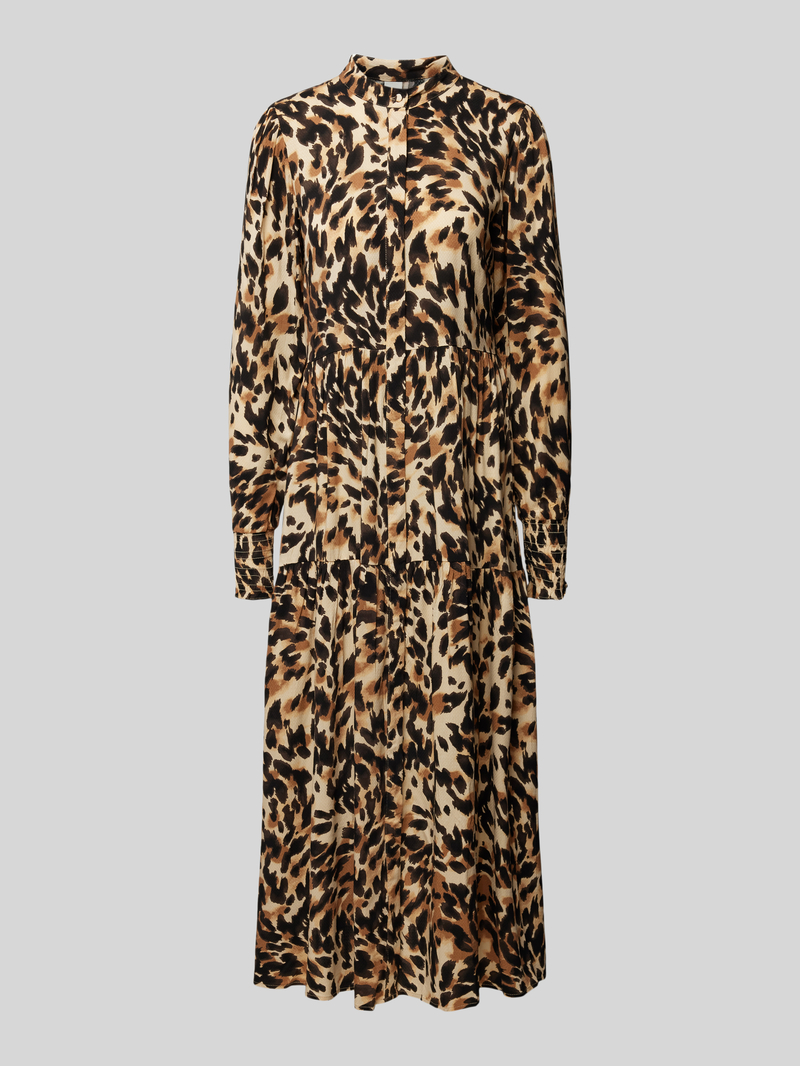 YAS Midi-jurk met smokdetails model 'ALIRA'