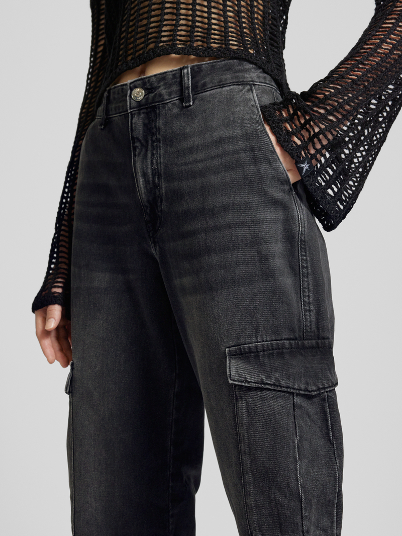 Only High waist jeans in cargozakken model 'JUNE'