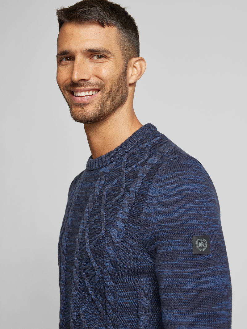 Lerros Gebreide pullover met ribboorden