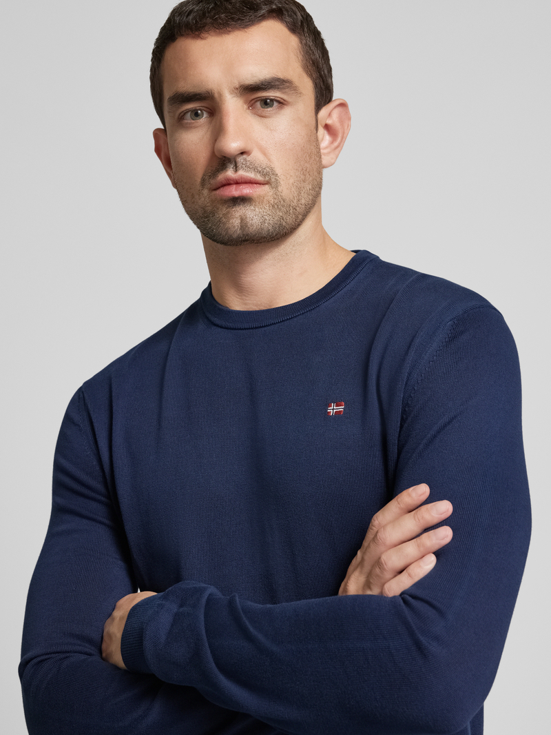 Napapijri Gebreide pullover met labelstitching model 'DROZ'
