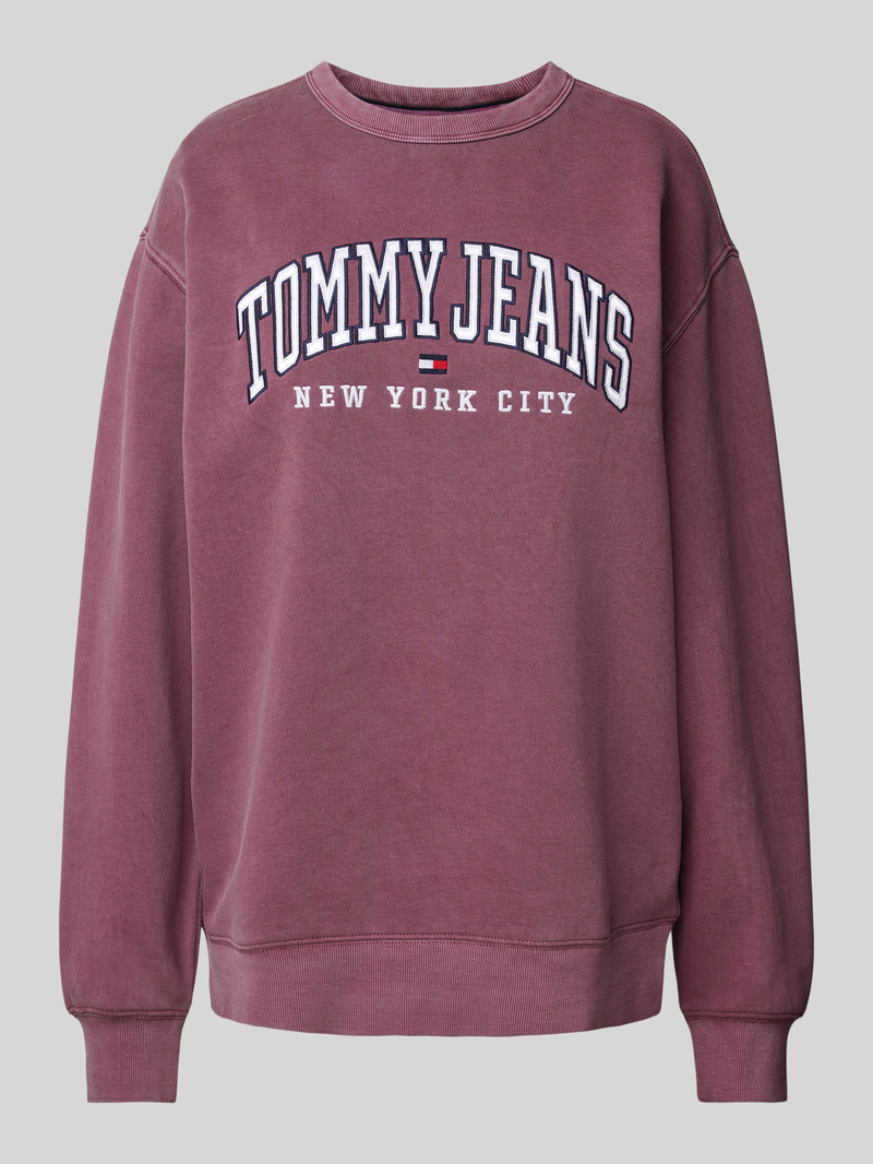 Tommy Jeans Sweatshirt met labelstitching model 'VARSITY CREW'