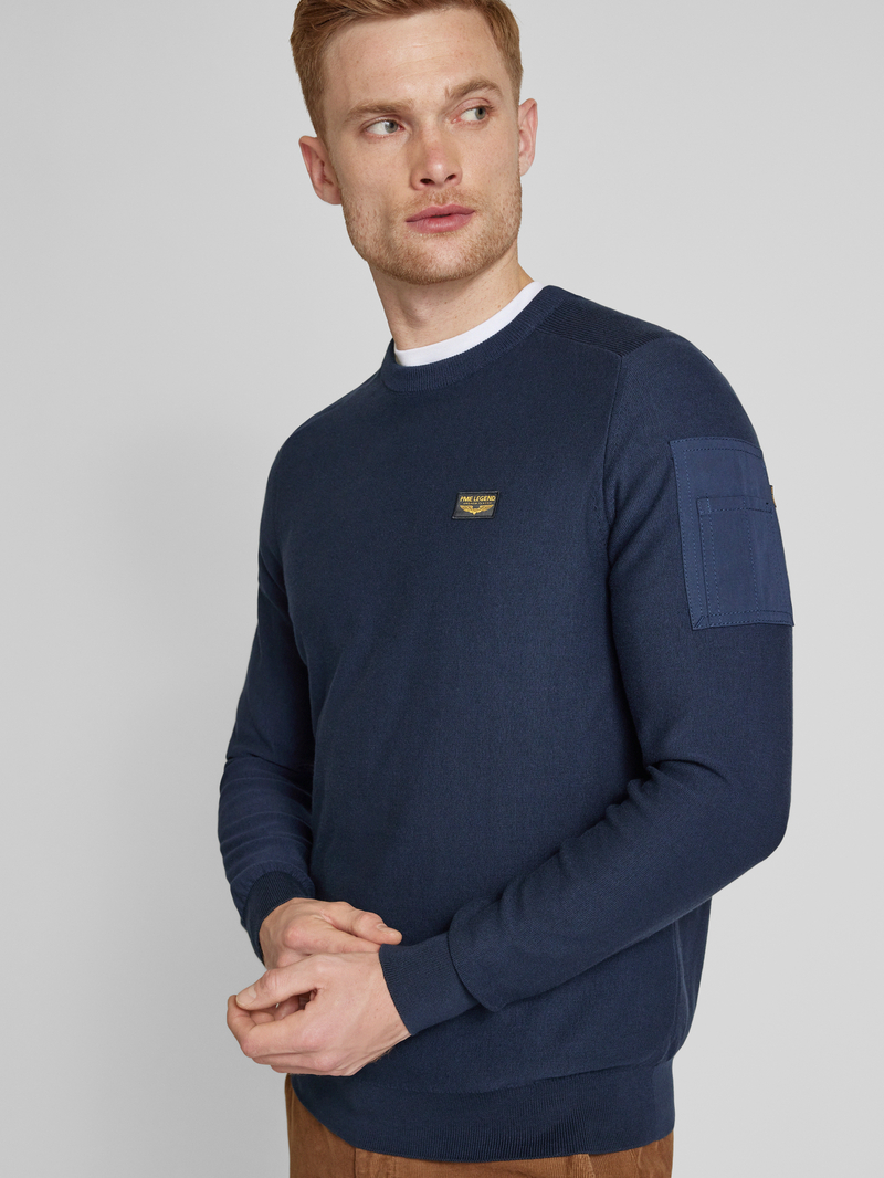 PME Legend Gebreide pullover met labeldetail