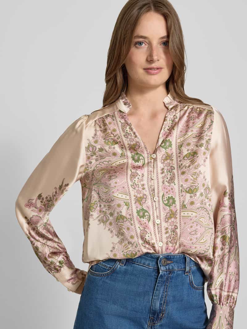 NEO NOIR Regular fit blouse met opstaande kraag model 'Massima'