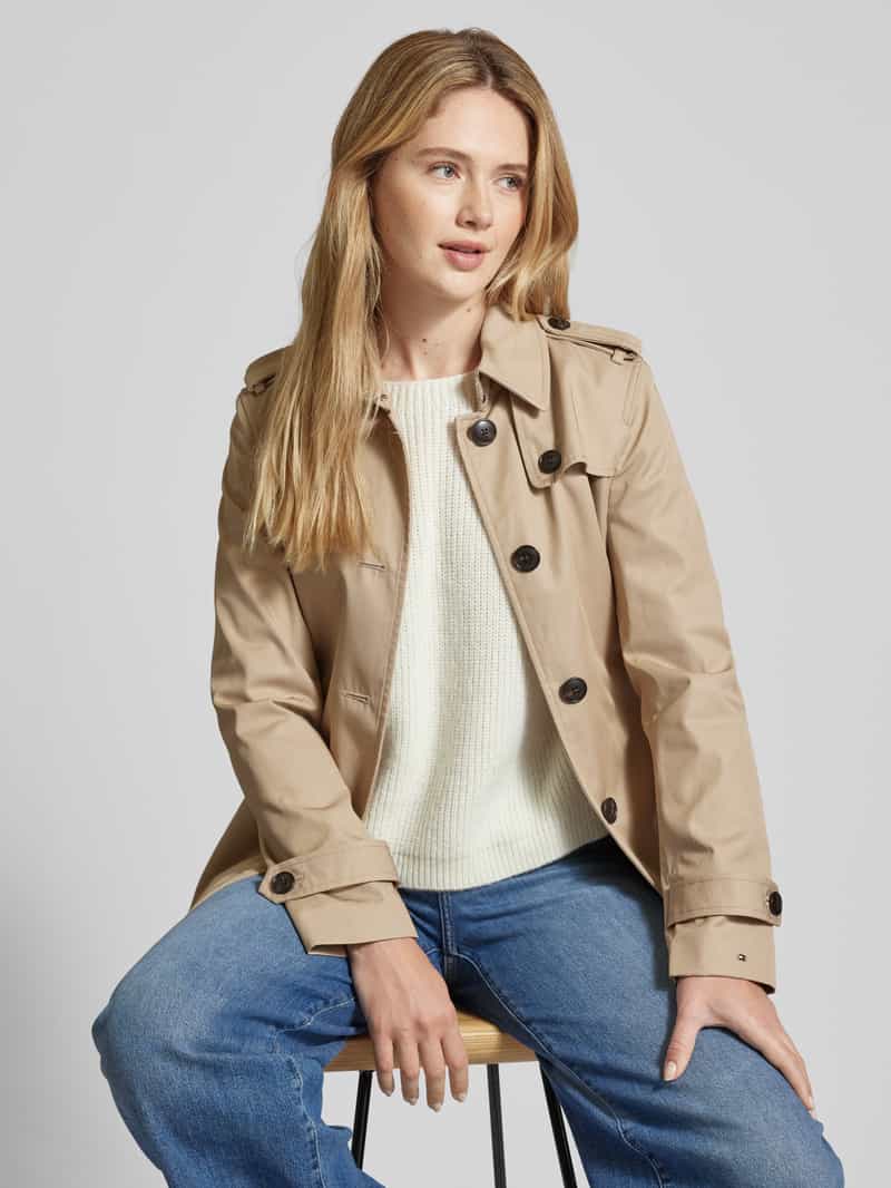 Tommy Hilfiger Trenchcoat met riem en schouderpatten