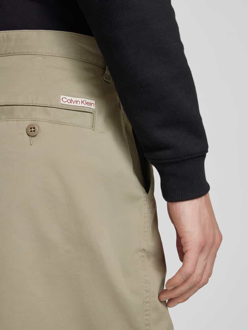 Calvin Klein Jeans Korte relaxed fit broek met bandplooien