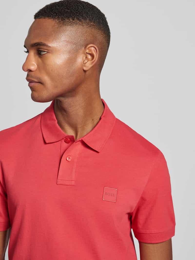 Boss Orange Slim fit poloshirt met labelbadge model 'Passenger'