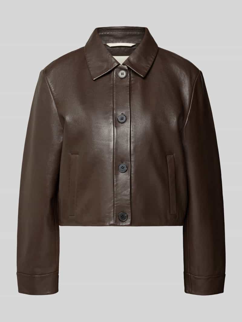 Marc O'Polo Regular fit leren jack van echt lamsleer