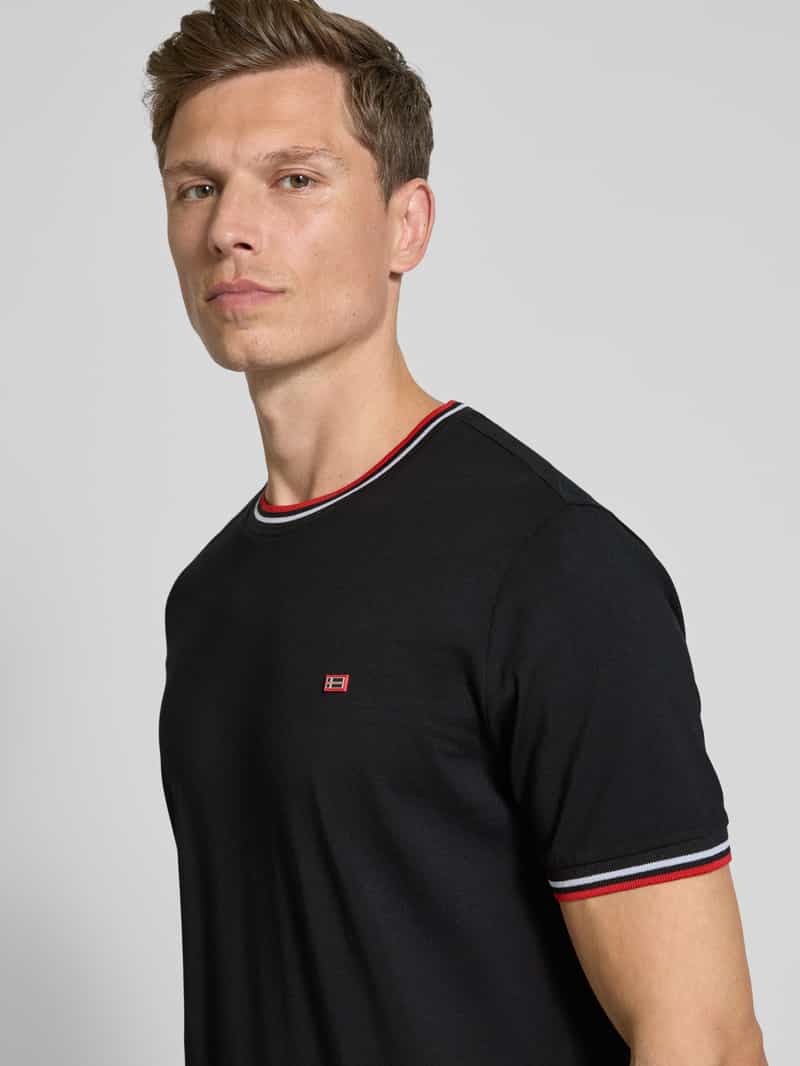 Christian Berg Men T-shirt met ribboorden