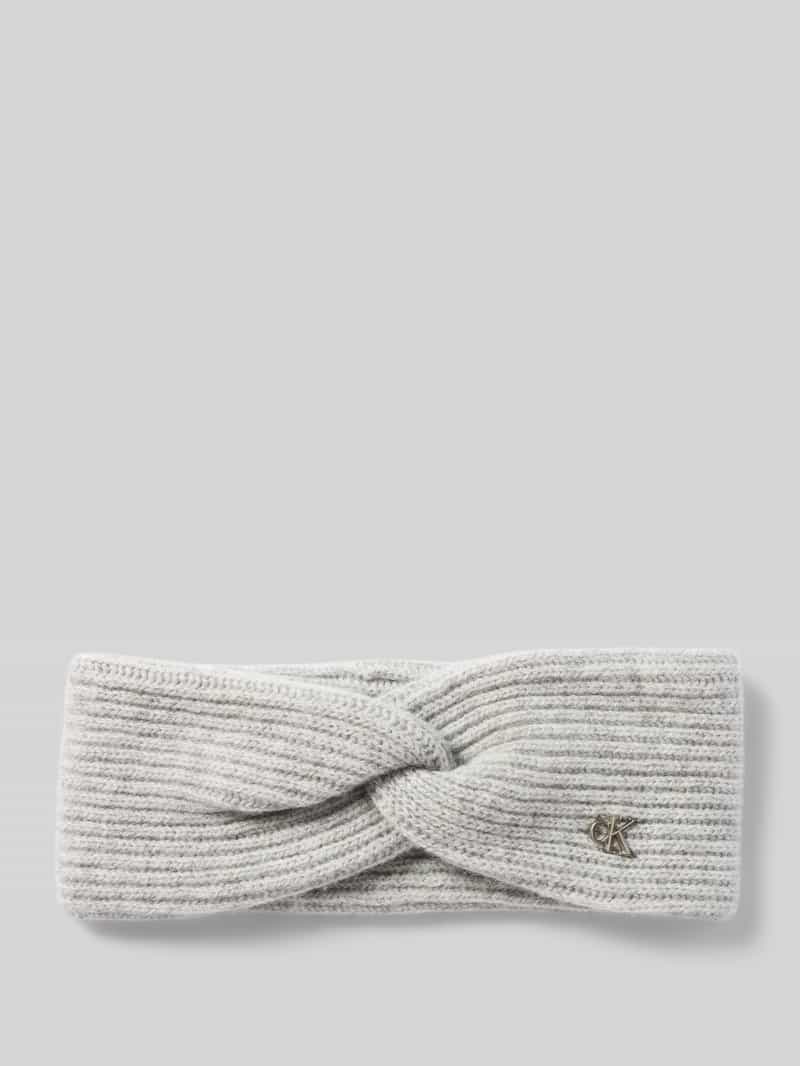 CK Calvin Klein Hoofdband van lamswolmix met labelapplicatie