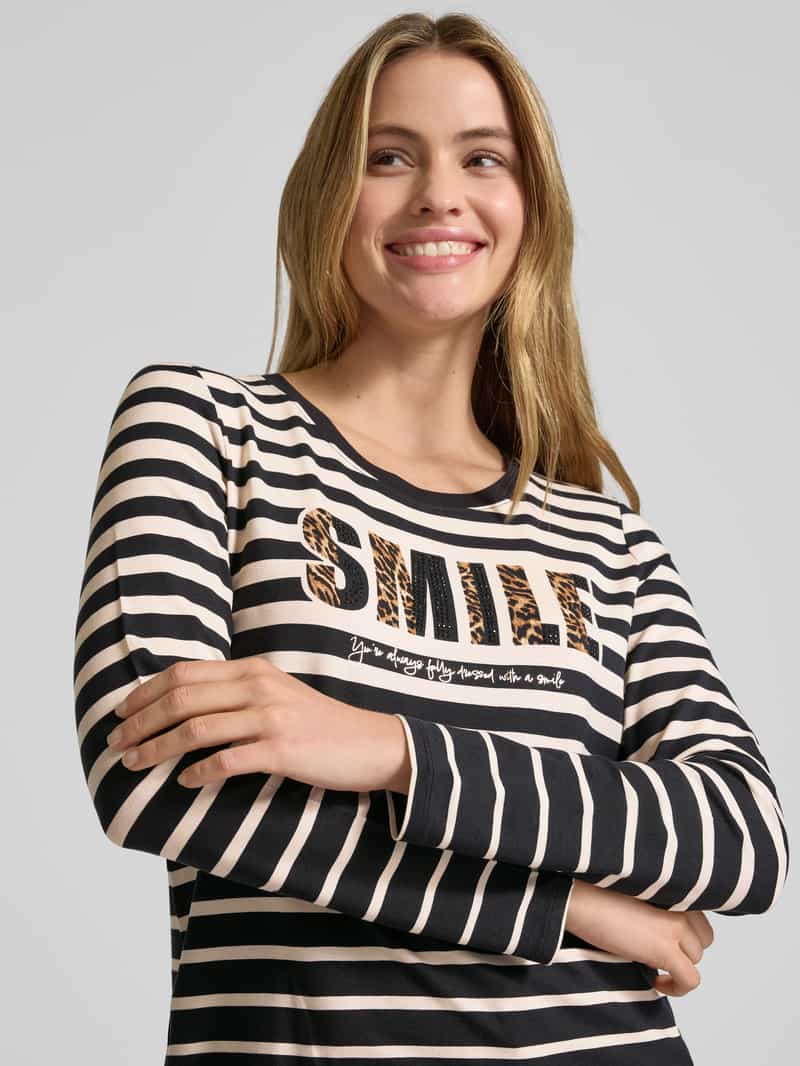 Betty Barclay Shirt met lange mouwen van een mix van viscose en elastaan met ronde hals