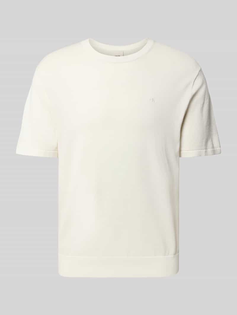 CK Calvin Klein T-shirt met logostitching model 'SUPIMA'