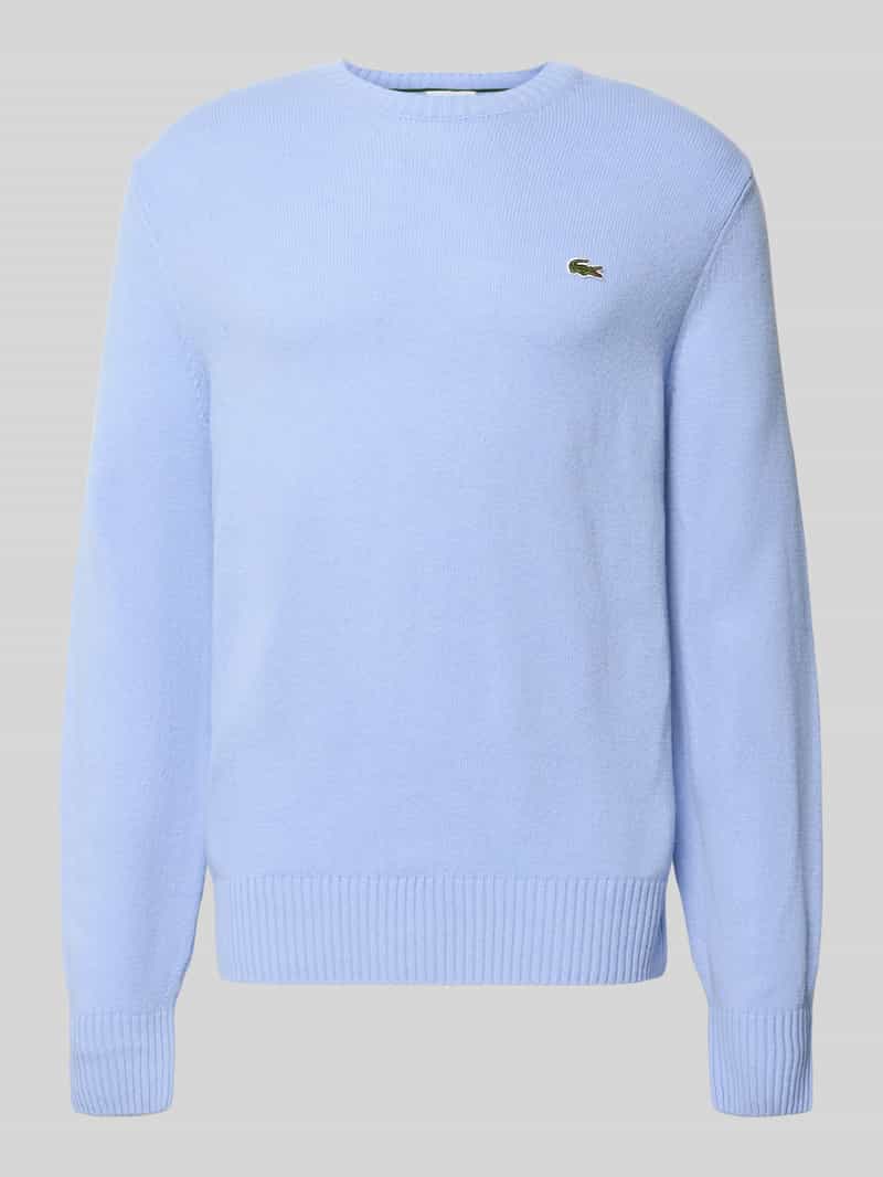 Lacoste Regular fit gebreide pullover van pure wol
