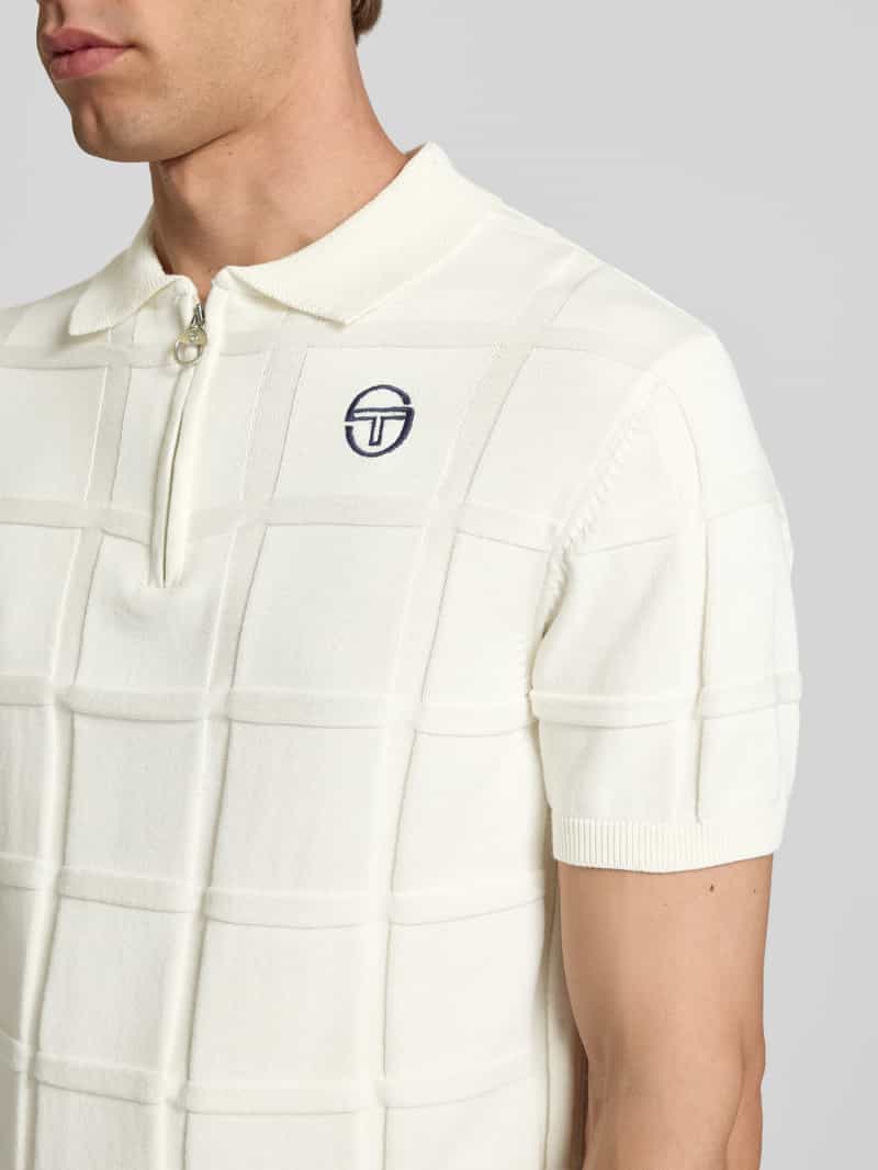 Sergio Tacchini Slim fit poloshirt met structuurmotief model 'LORENZO'