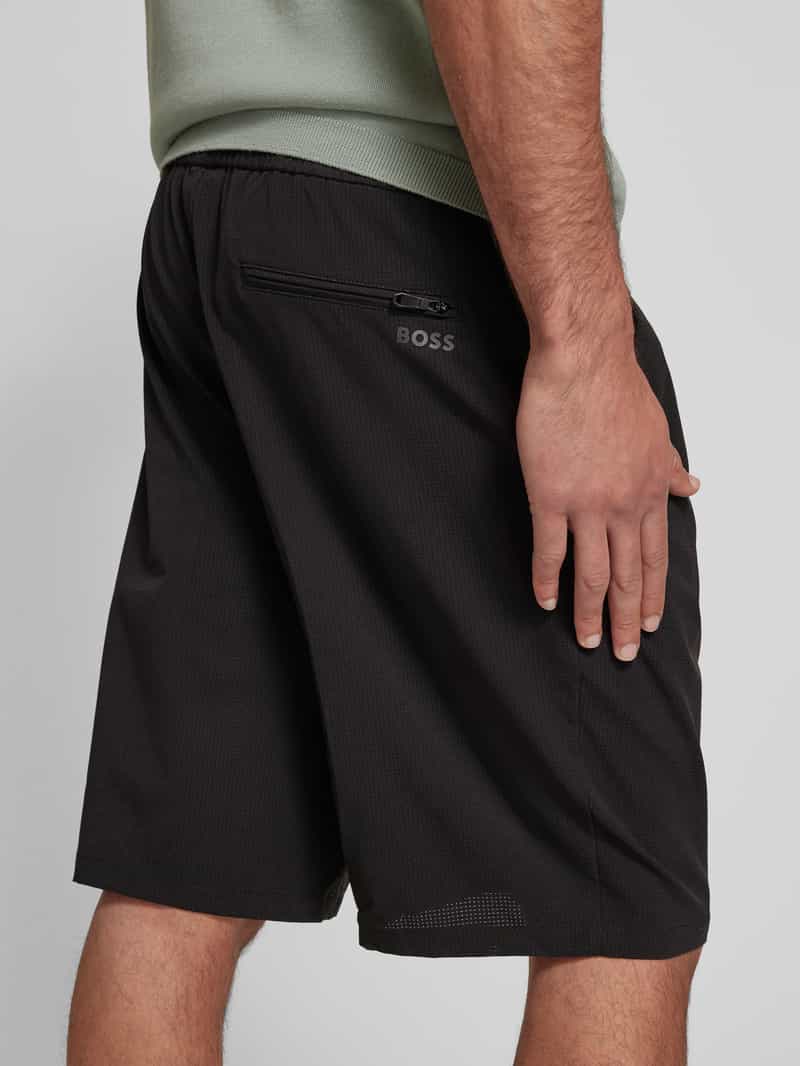 BOSS Green Korte regular fit broek met tunnelkoord