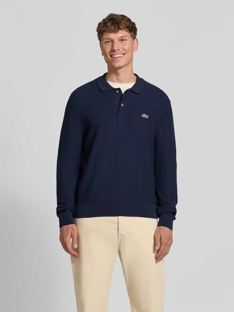 Lacoste klassiek fit poloshirt van puur katoen donkerblauw, foto 3