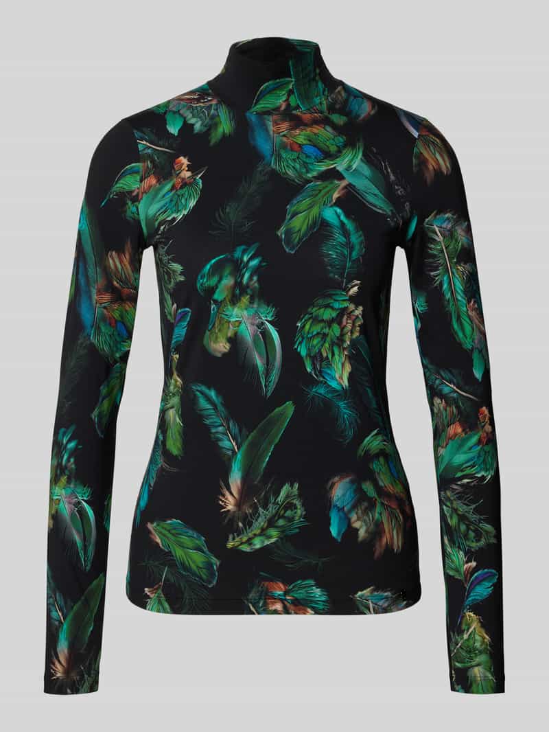 Marc Cain Shirt met lange mouwen en opstaande kraag