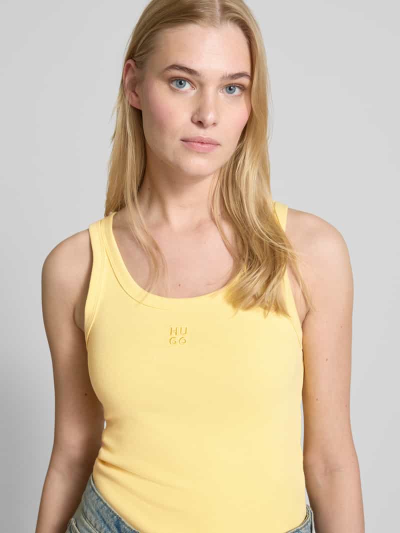 HUGO Tanktop met labelstitching model 'Datamia'