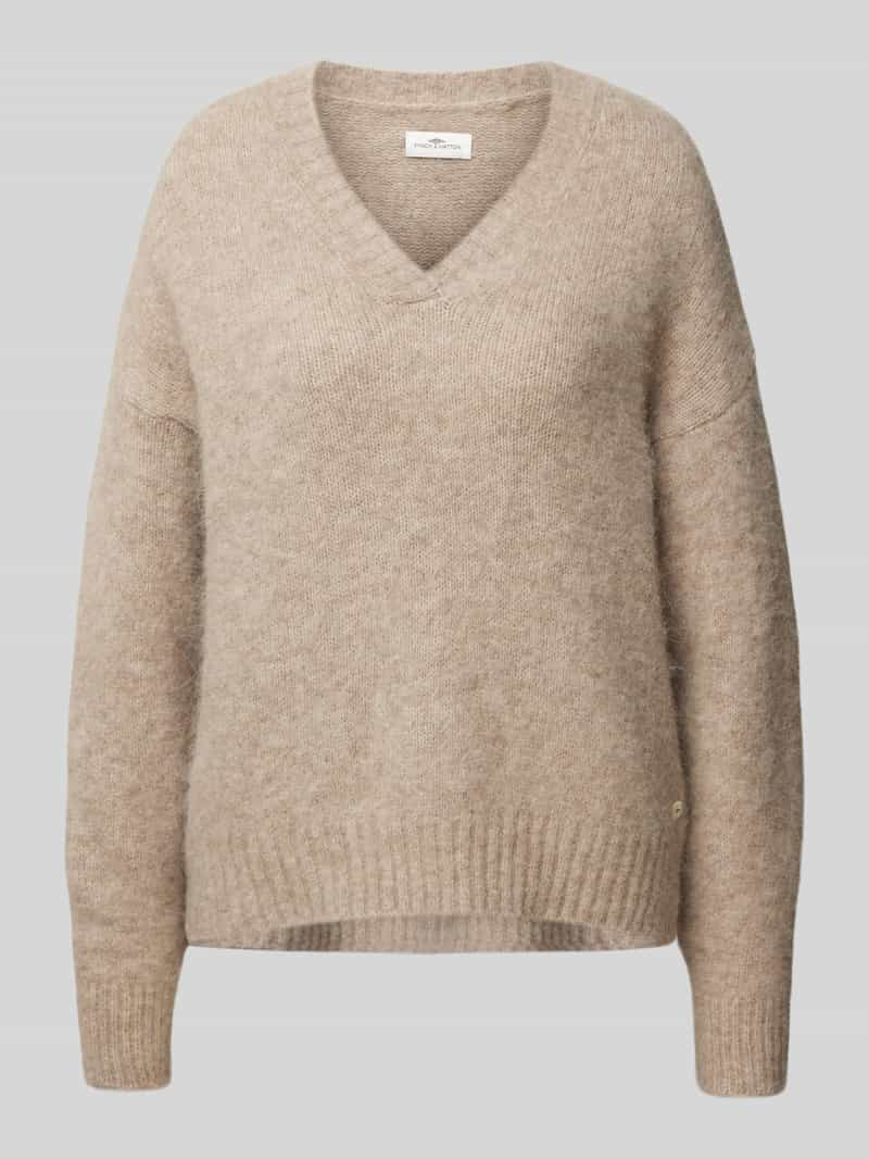 FYNCH-HATTON Gebreide pullover van wolmix met V-hals