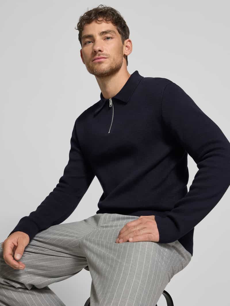 Jack & Jones Premium Gebreide pullover met ribboorden model 'MILANO'