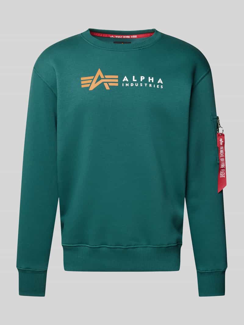 alpha industries Sweatshirt met labelprint en ritszak