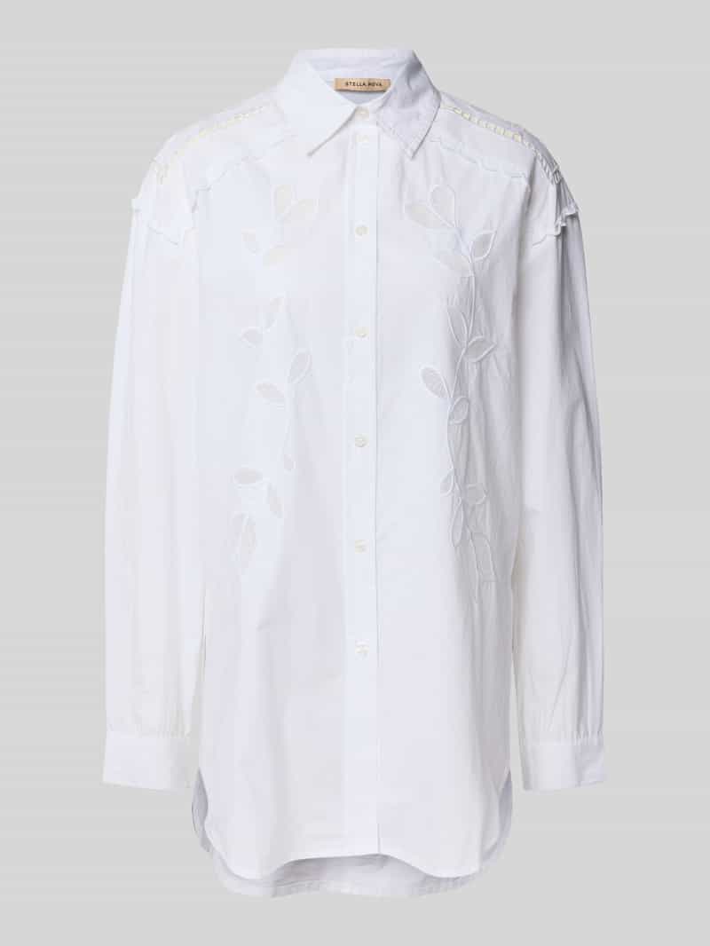 Stella Nova Regular fit blouse met broderie anglaise