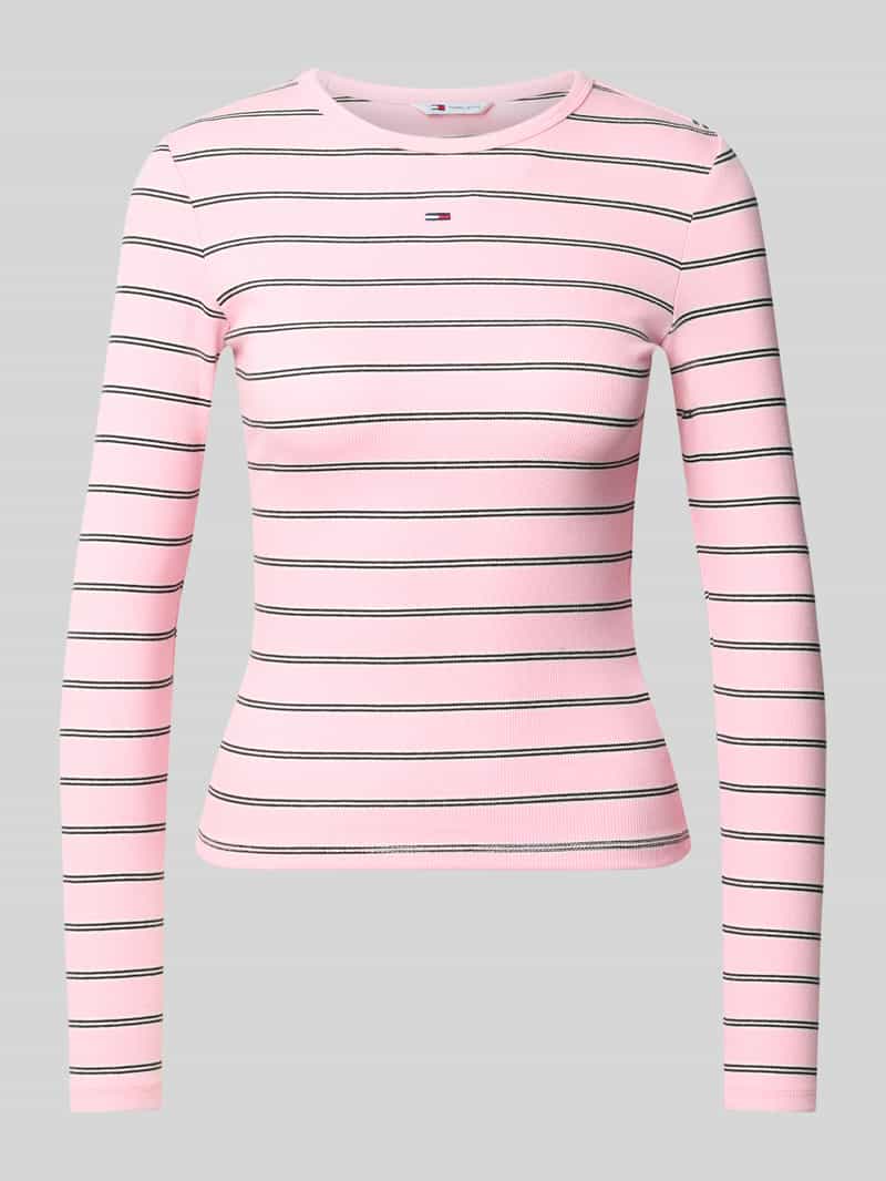 Tommy Jeans Slim fit shirt met lange mouwen van katoenmix