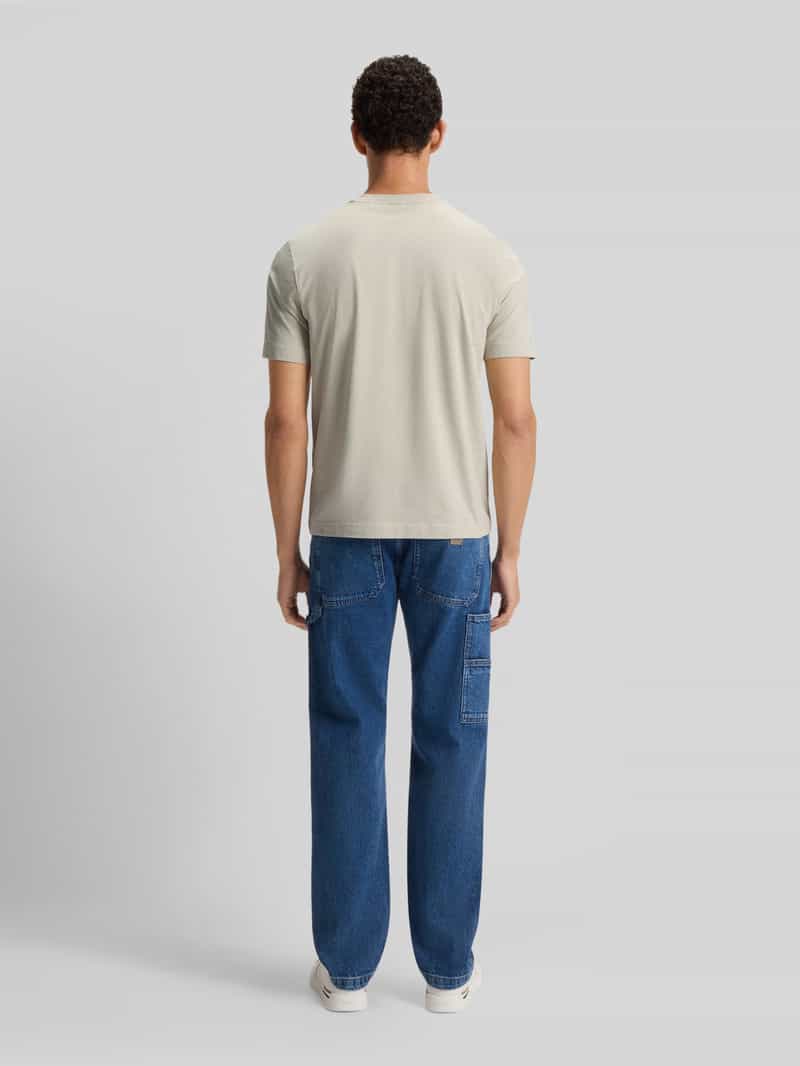 Boss regular fit T-shirt van katoenmix model 'TCHUP' beige, foto 3