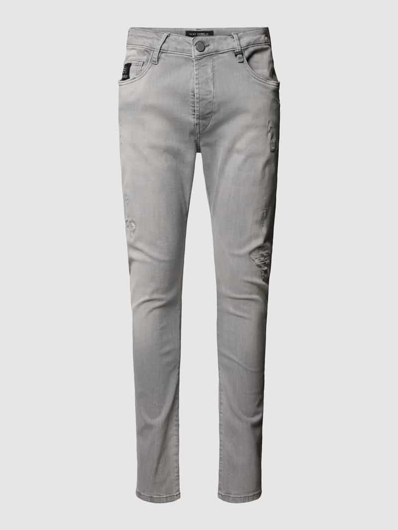 ELIAS RUMELIS Tapered fit jeans met knoopsluiting