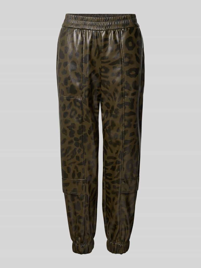 Marc Cain Broek in leerlook met elastische band