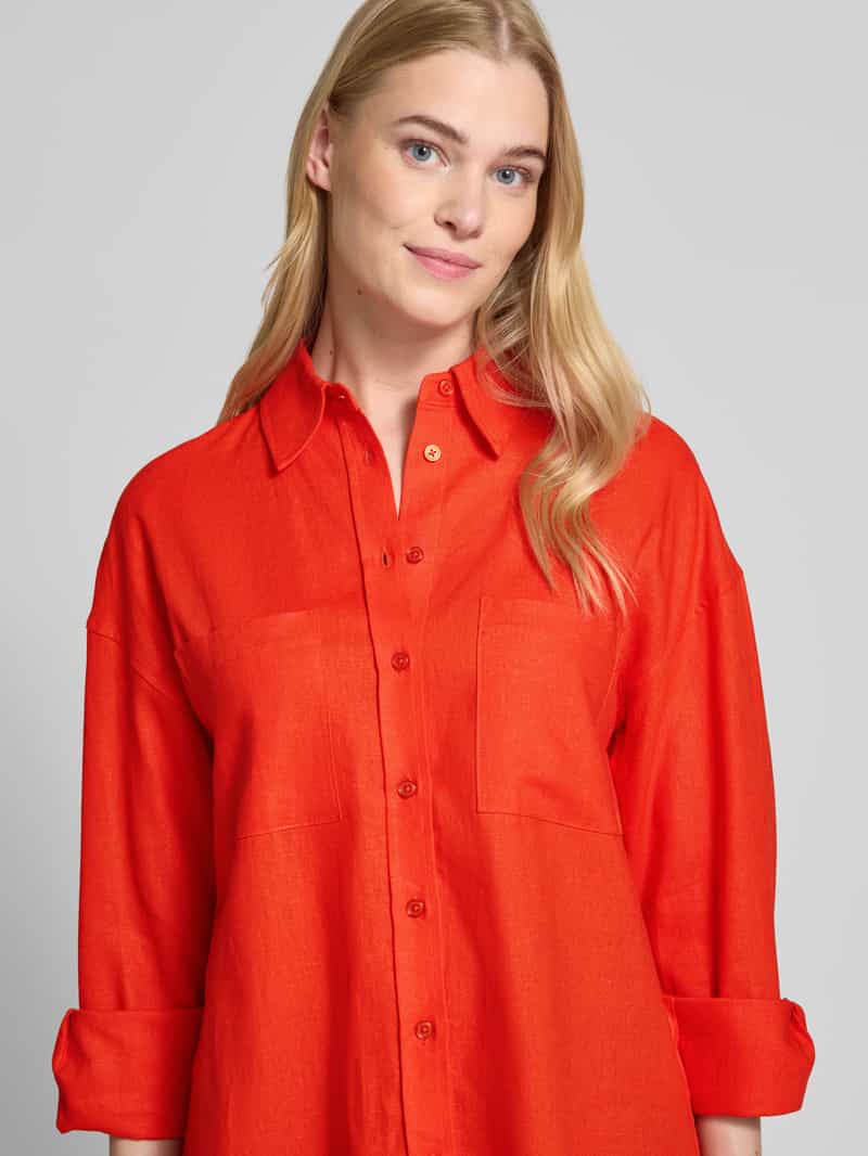 GUIDO MARIA KRETSCHMER WOMAN Regular fit linnen blouse met overhemdkraag model 'SHIRIN'