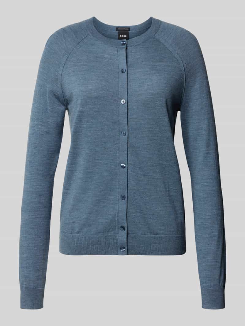 Boss Regular fit gebreid jack van zuivere scheerwol model 'FONAMI'