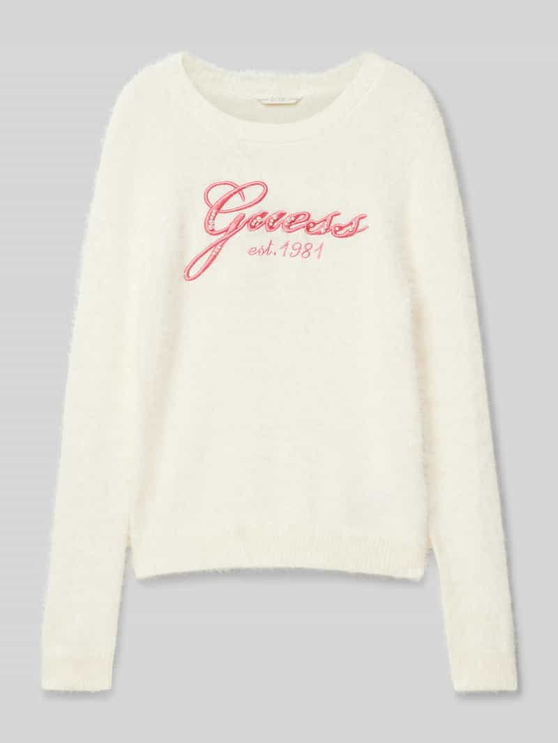 Guess Gebreide pullover met labelstitching