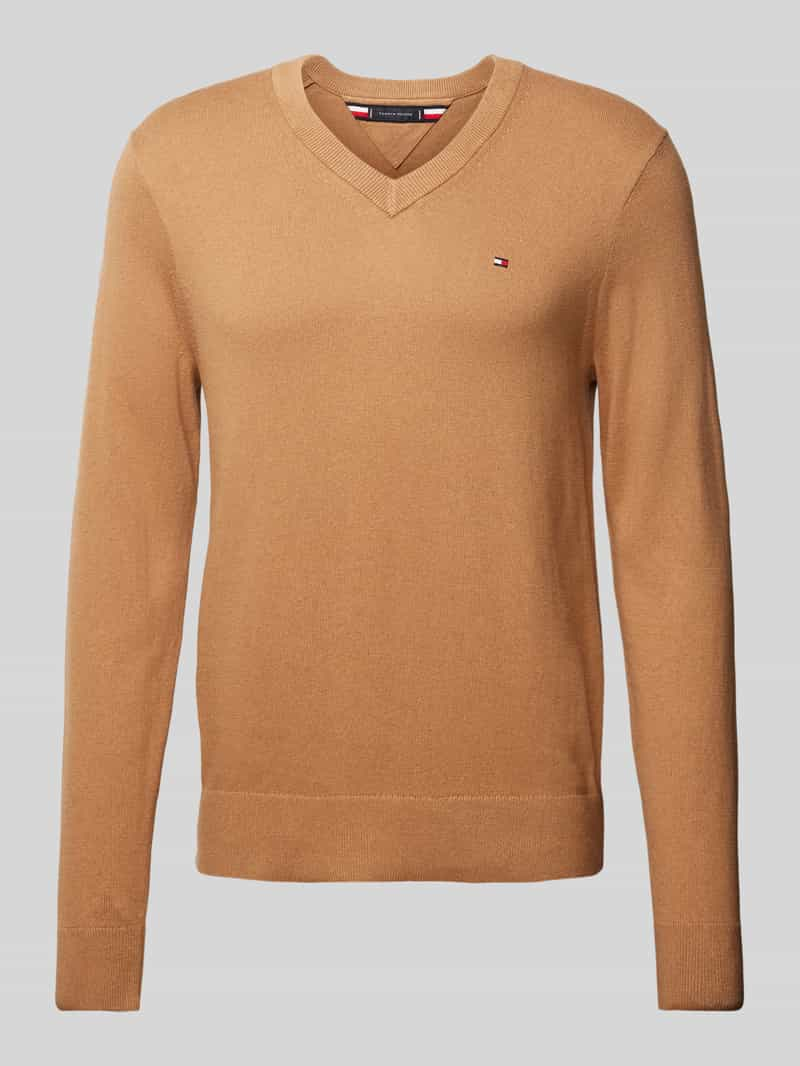 Tommy Hilfiger Gebreide pullover met logostitching, model 'PIMA'