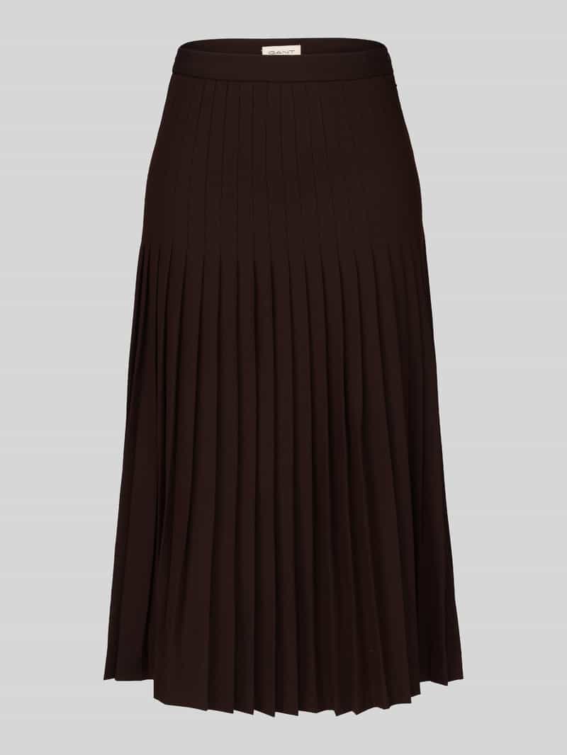 Uitlopende plissé-rok met viscose
