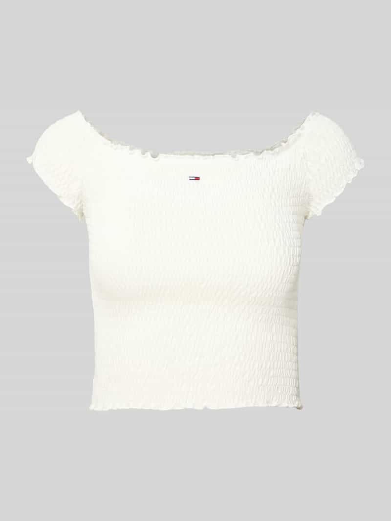 Tommy Jeans Slim fit korte top met gesmokte inzetten