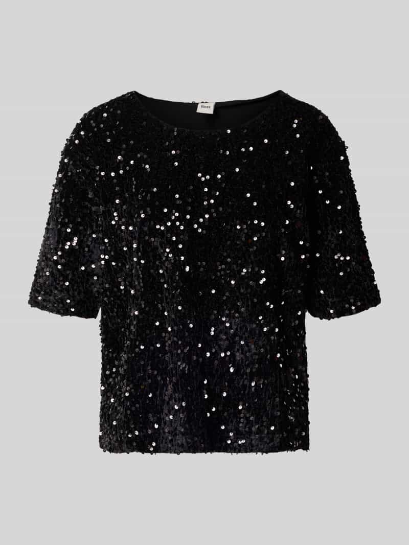 BRAX Relaxed fit T-shirt met all-over pailletten model 'Cara'
