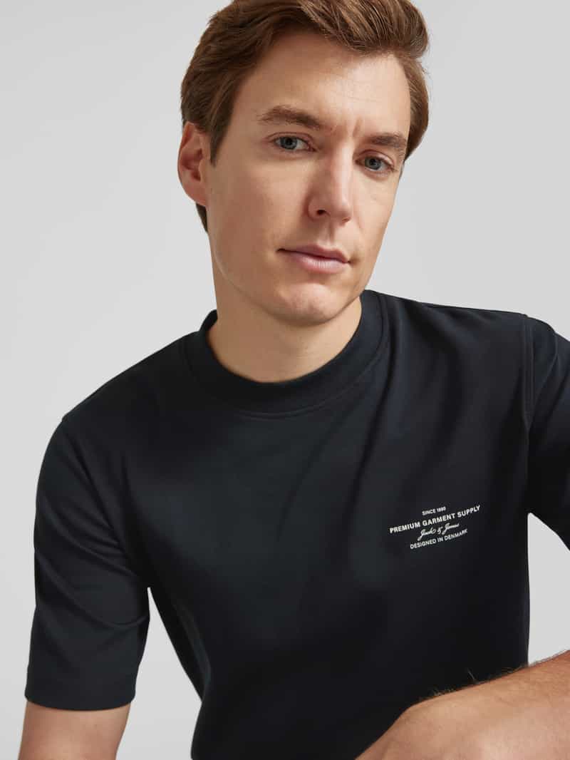 Jack & Jones Premium Regular fit T-shirt van katoenmix met rubberen print