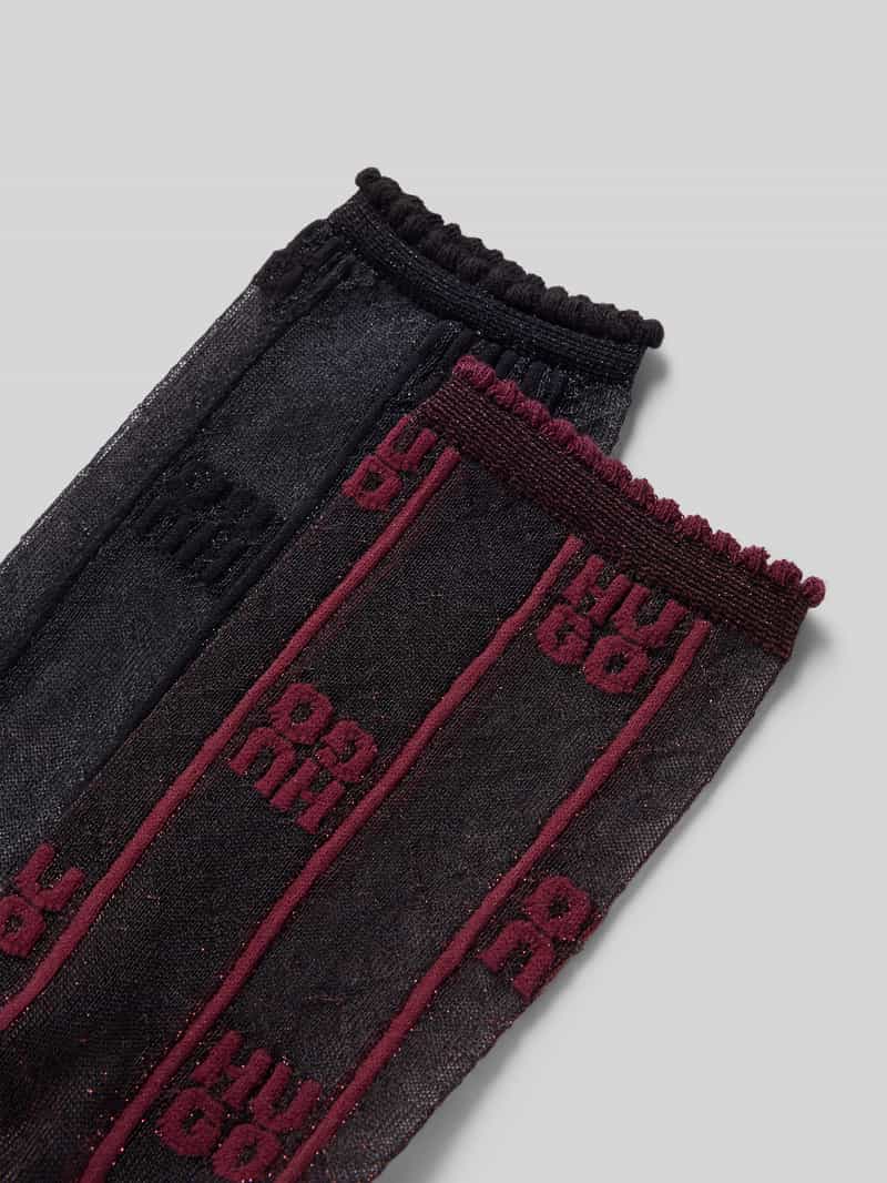 HUGO Sokken met logomotief in een set van 2 paar model 'SHEER RIB'