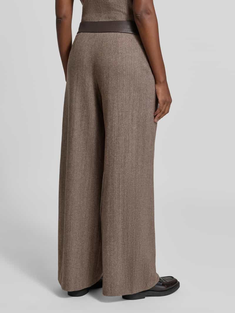 Armani Exchange wide leg broek van scheerwolmix met steekzakken