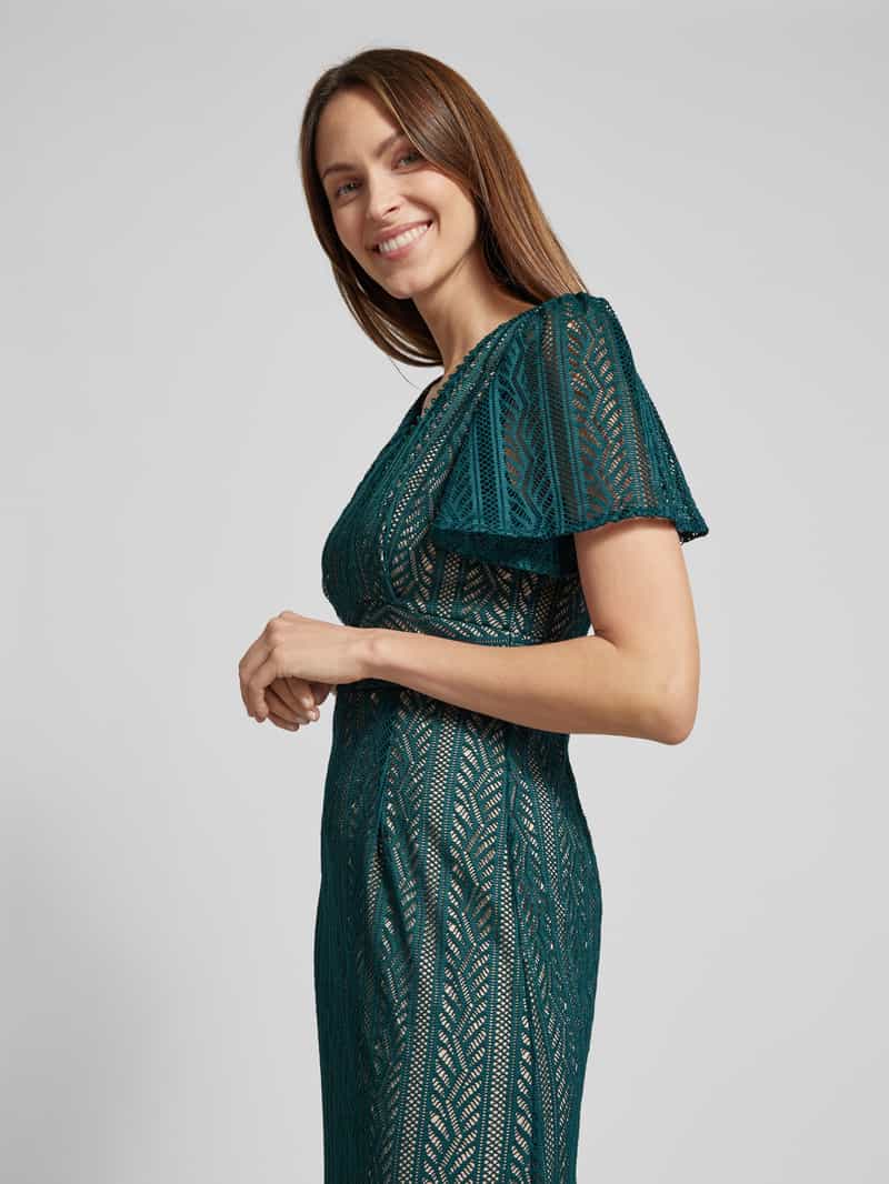 Apricot Maxi-jurk in semi-transparant design
